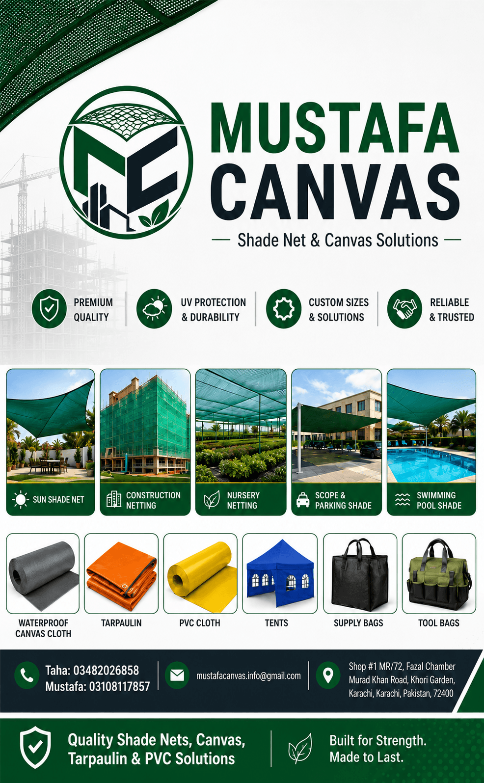 Mustafa Canvas product range and business details for mobile