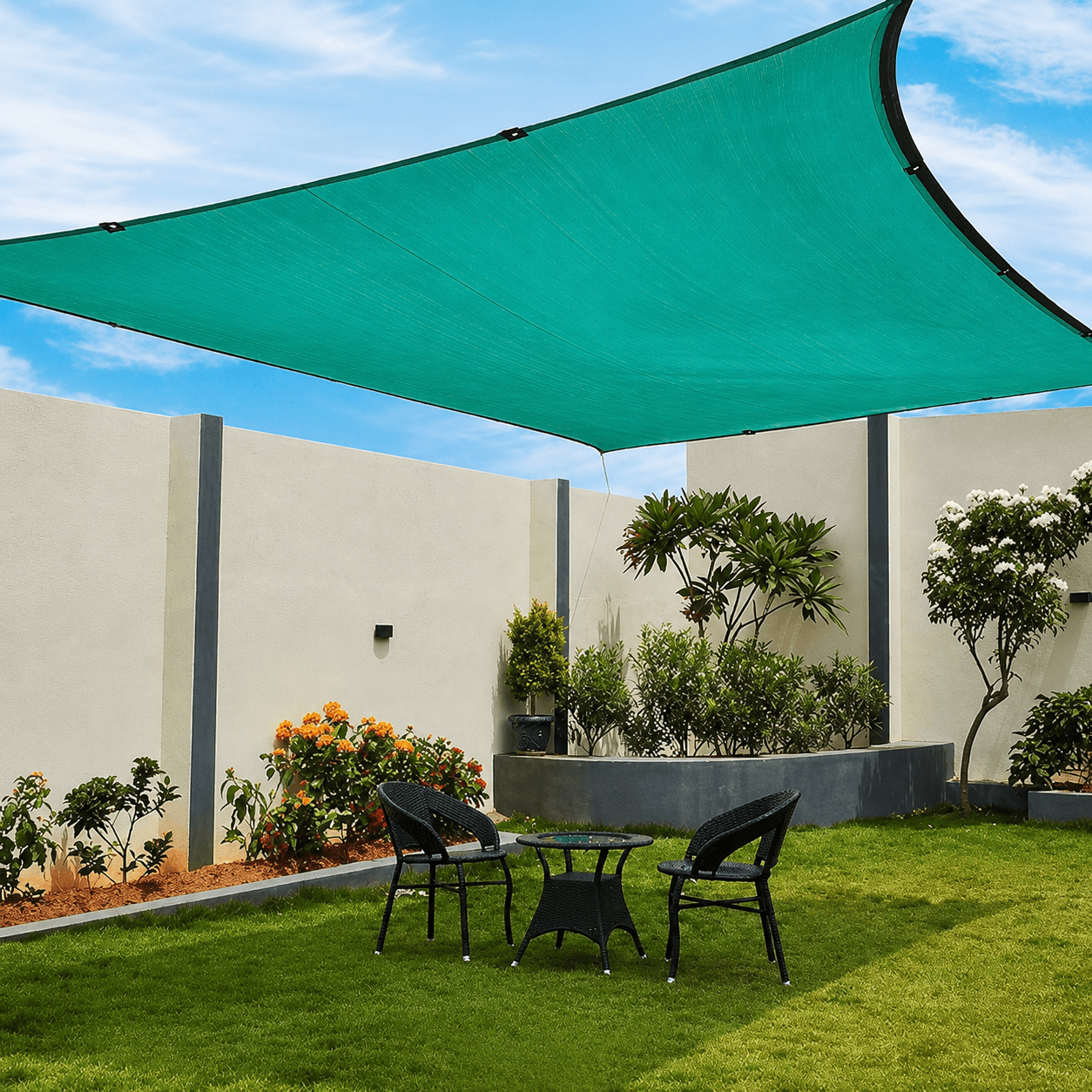 Sun shade net outdoor installation